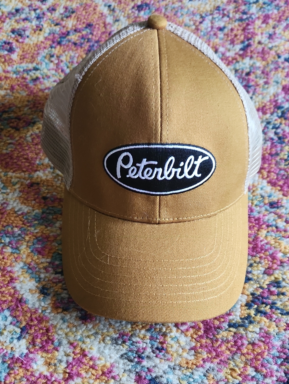 Peterbilt Mustard Yellow Mesh-Back Trucker Hat